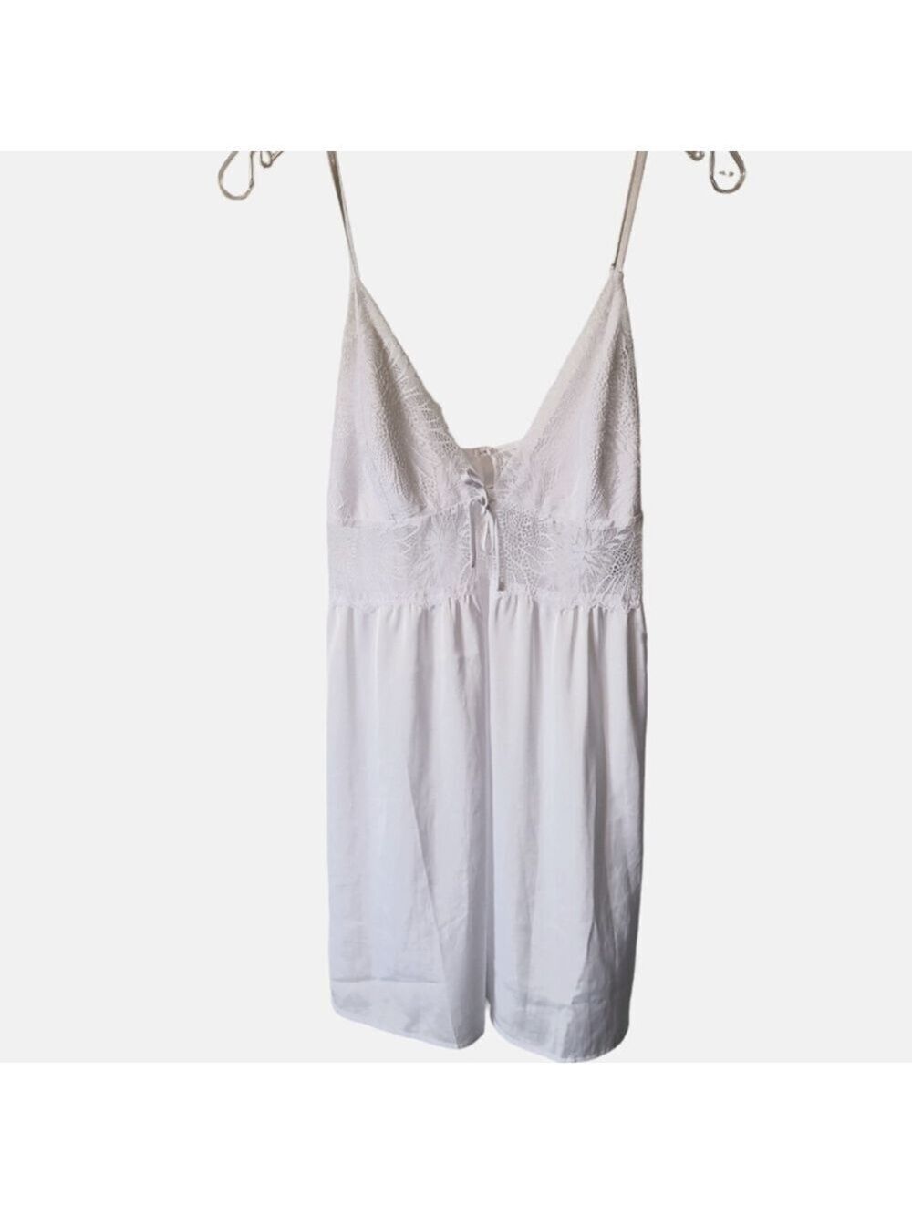 LA VIE EN ROSE Satin Lace Detail Nightgown Slip Size Large